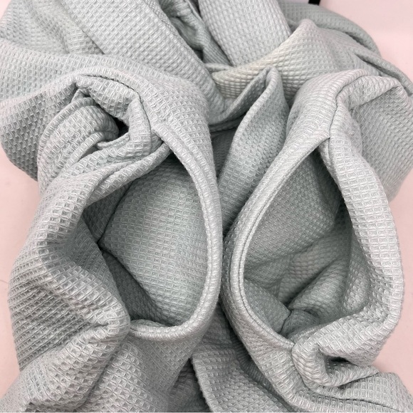 Hotel Collection Turkish Cotton Waffle Knit Maxi Bath Robe Pale Blue Size L Soft - Picture 10 of 15